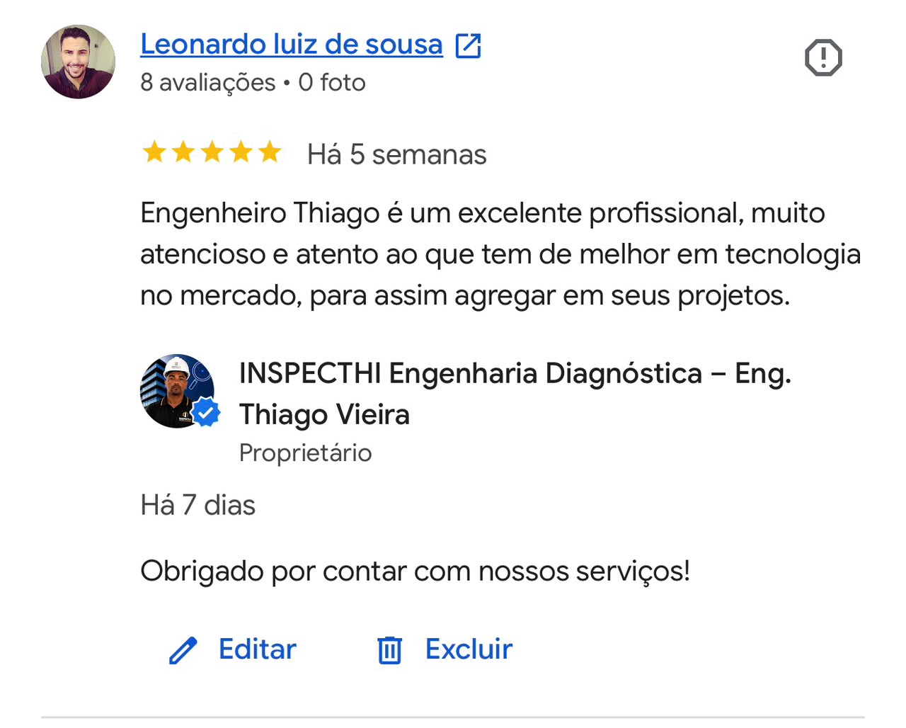 Depoimento de cliente